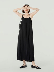 Fine Pleated Cami Maxi Dress in Black LEXI + LOU Fine Pleated Cami Maxi Dress in Black LEXI + LOU