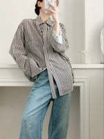 Load image into Gallery viewer, Oversized Striped Pocket Shirt in Black/White
