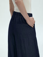 Load image into Gallery viewer, Chambray High Waist Pants in Navy
