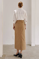 Load image into Gallery viewer, Korean Peachie Cotton Twill H-Line Skirt [2 Colours]
