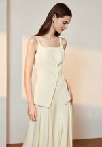 Load image into Gallery viewer, Cami Vest + Maxi Skirt Set in Cream
