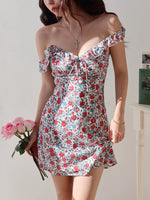 Load image into Gallery viewer, Dahlia Floral Flutter Strap Mini Dress [2 Colours]
