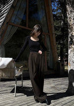 Load image into Gallery viewer, Relaxed Wide Leg Hook Trousers in Brown
