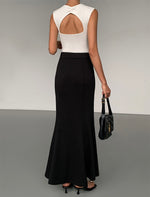 Load image into Gallery viewer, Bias Cut Knit Maxi Skirt in Black
