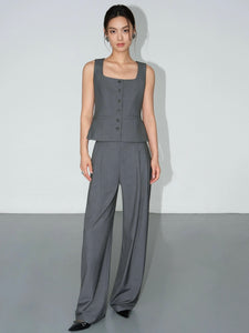 Tailored Hook Wide Leg Trousers [2 Colours]