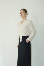 Load image into Gallery viewer, Korean Roi Tie Blouse [2 Colours]
