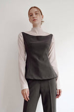 Load image into Gallery viewer, Korean Bilte Tailored Peplum Sleeveless Top [2 Colours]
