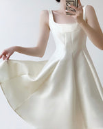 Load image into Gallery viewer, Sleeveless A-Line Sheen Dress in Cream
