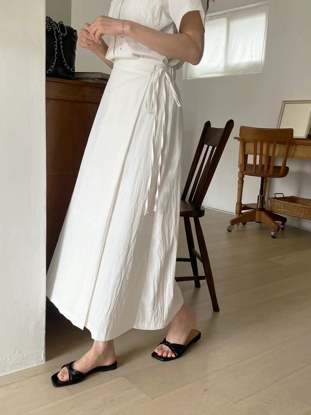 Korean Crepe Wrap Skirt [3 Colours]