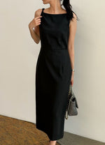 Load image into Gallery viewer, Korean Tencel Blend Twist Strap Sheath Dress [2 Colours]
