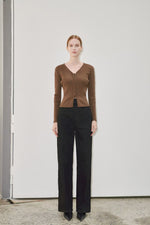 Load image into Gallery viewer, Korean Split Hem Ribbed Cardigan [4 Colours]
