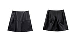 Load image into Gallery viewer, A-Line Faux Leather Mini Skirt in Black
