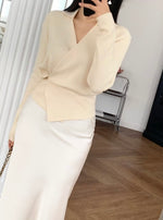 Load image into Gallery viewer, Korean Collar Wrap Knit Cardigan [3 Colours]
