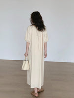 Load image into Gallery viewer, 2-Way Relaxed Pocket Maxi Dress in Cream
