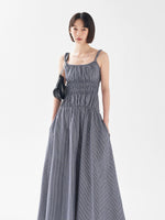 Load image into Gallery viewer, Striped Pocket Maxi Dress in Navy
