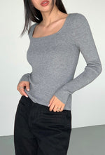 Load image into Gallery viewer, Light Knit Square Neck Top in Grey
