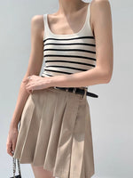 Load image into Gallery viewer, Square Neck Striped Knit Camisole in White
