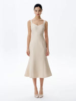 Load image into Gallery viewer, Tweed Sweetheart Mermaid Dress in Beige

