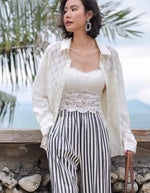 Load image into Gallery viewer, Sheer Checkered Shirt in White
