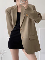 Load image into Gallery viewer, Oversized Classic Pocket Blazer in Khaki
