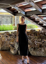 Load image into Gallery viewer, Korean Tencel Blend Twist Strap Sheath Dress [2 Colours]
