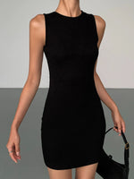 Load image into Gallery viewer, Cutout Back Mini Dress in Black
