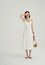 Load image into Gallery viewer, Side Panel Cami Midi Dress in White
