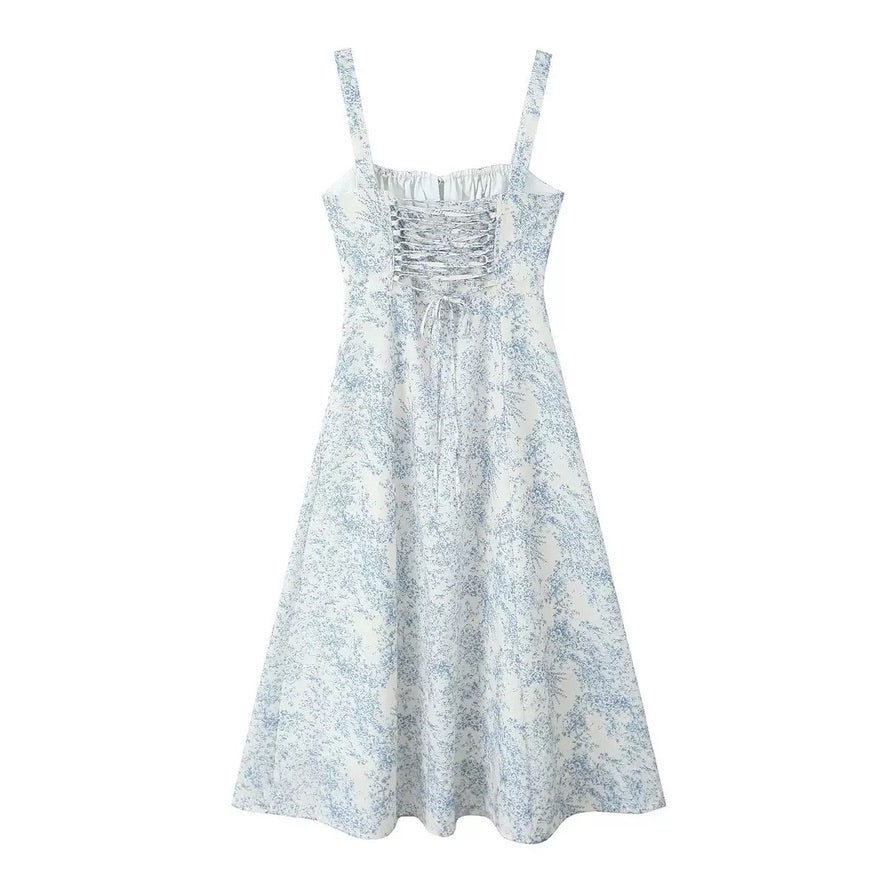 Gigi Floral Dress in Blue