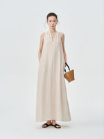 Load image into Gallery viewer, Linen Pocket Twist Back Maxi Dress [2 Colours]
