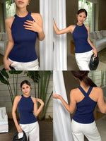 Load image into Gallery viewer, V Back Tank Top in Navy
