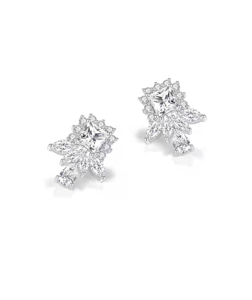 Cluster Diamante Stud Earrings