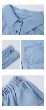 Load image into Gallery viewer, Chambray Shirt + Shorts Set
