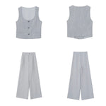 Load image into Gallery viewer, Textured Vest+ Trousers Set in Grey
