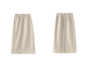 Textured H-Line Skirt in Beige