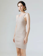 Load image into Gallery viewer, Soft Knit Dress + Cardigan Set in Beige
