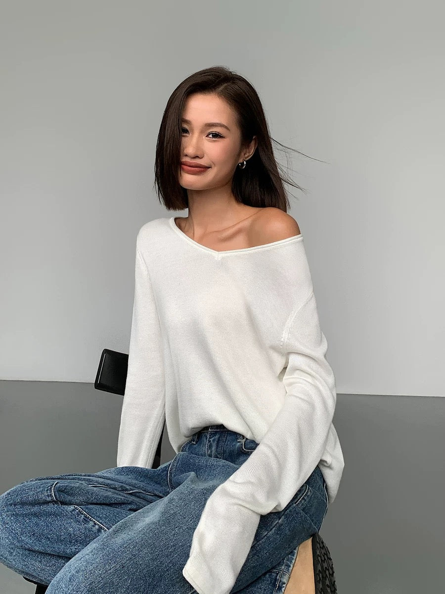 Light Wool Knit Blend Top [2 Colours]