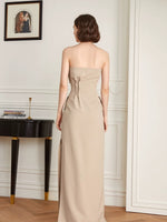 Load image into Gallery viewer, Origami Bustier Pocket Dress in Beige
