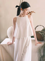 Load image into Gallery viewer, Open Back Pocket Maxi Jumpsuit in White
