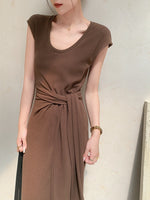 Load image into Gallery viewer, Tie Detail Maxi Dress in Brown
