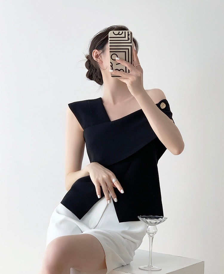 Asymmetric Origami Top [2 Colours]