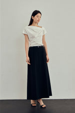 Load image into Gallery viewer, Korean Rotu Ruched Stretch Blouse [2 Colours]
