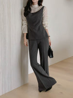 Load image into Gallery viewer, Korean Bilte Tailored Peplum Sleeveless Top [2 Colours]
