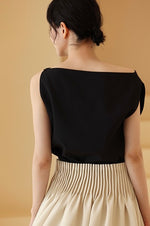 Load image into Gallery viewer, Wide Neck Drape Top in Black
