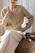 Load image into Gallery viewer, Ribbed Split Hem Cardigan [2 Colours]
