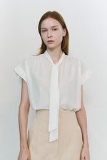 Load image into Gallery viewer, Korean Keurumi Tie Blouse [2 Colours]
