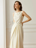 Load image into Gallery viewer, Cami Pin Midi Dress in Cream
