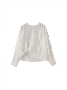 Tencel Line Blouse in White