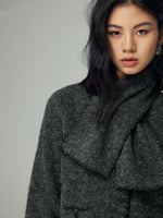 Load image into Gallery viewer, Woolen Jacket + Scarf Set in Grey
