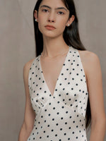 Load image into Gallery viewer, Satin Polka Gown in Cream
