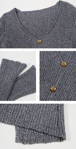 Load image into Gallery viewer, Textured Split Hem Top in Grey
